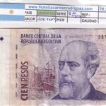 CRBX3267 BILLETE ARGENTINA 100 PESOS SERIE DE URGENCIA BC