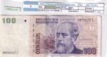 CRBX3267 BILLETE ARGENTINA 100 PESOS SERIE DE URGENCIA BC
