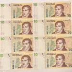 CRBX3268  LOTE 8 BILLETES ARGENTINA 10 PESOS EBC