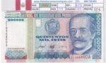 CRBX3288 BILLETE PERU 500000 INTIS 1989 SERIE Z P-147 SIN CIRCULAR