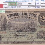 CRBX3324 BILLETE CHILE 2 PESOS 1917 MBC+