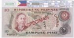 CRBX3359 BILLETE FILIPINAS 10 PISOS 1949 SPECIMEN SC