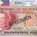 CRBX3360 BILLETE FILIPINAS 20 PISOS 1949 SPECIMEN SC