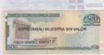 CRBX3369 BILLETE REPUBLICA DOMINICANA 500 PESOS 2006 SPECIMEN SC - Imagen 2