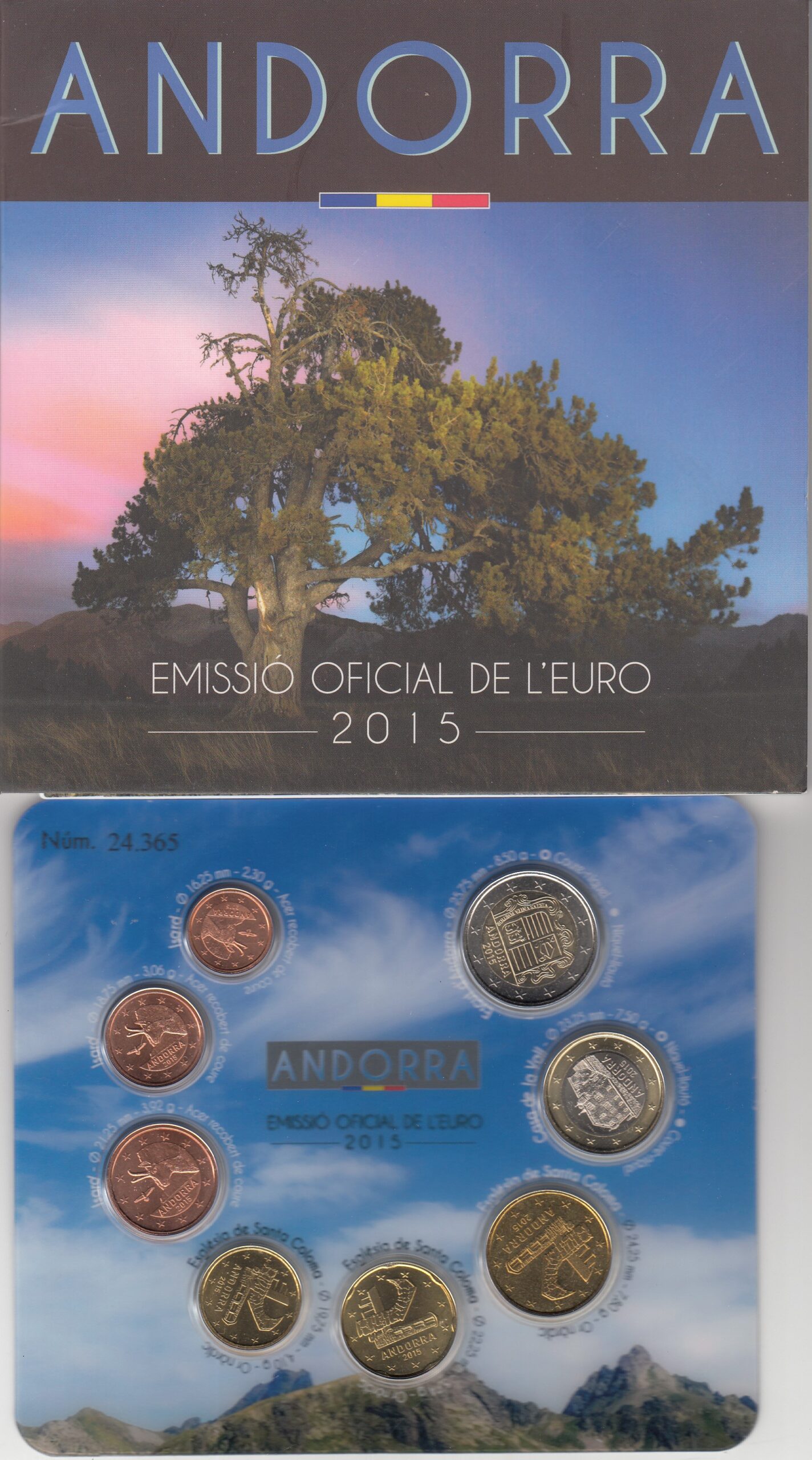 CRC0016 CRC0016 CARTERA MONEDAS EUROS ANDORRA 2015 - Imagen 1