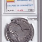 CRCAP302 MONEDA ESPAÑA FERNANDO VII 8 REALES 1810 HJ MEXICO PLATA