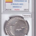 CRCAP304 MONEDA ESPAÑA FERNANDO VII 8 REALES 1821 MEXICO JJ PLATA
