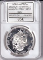 CRCAP309 MONEDA IBERO-AMERICA ENCUENTRO ENTRE 2 MUNDOS PERU 1 SOL