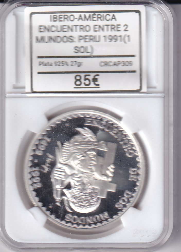 CRCAP309 CRCAP309 MONEDA IBERO-AMERICA ENCUENTRO ENTRE 2 MUNDOS PERU 1 SOL - Imagen 1
