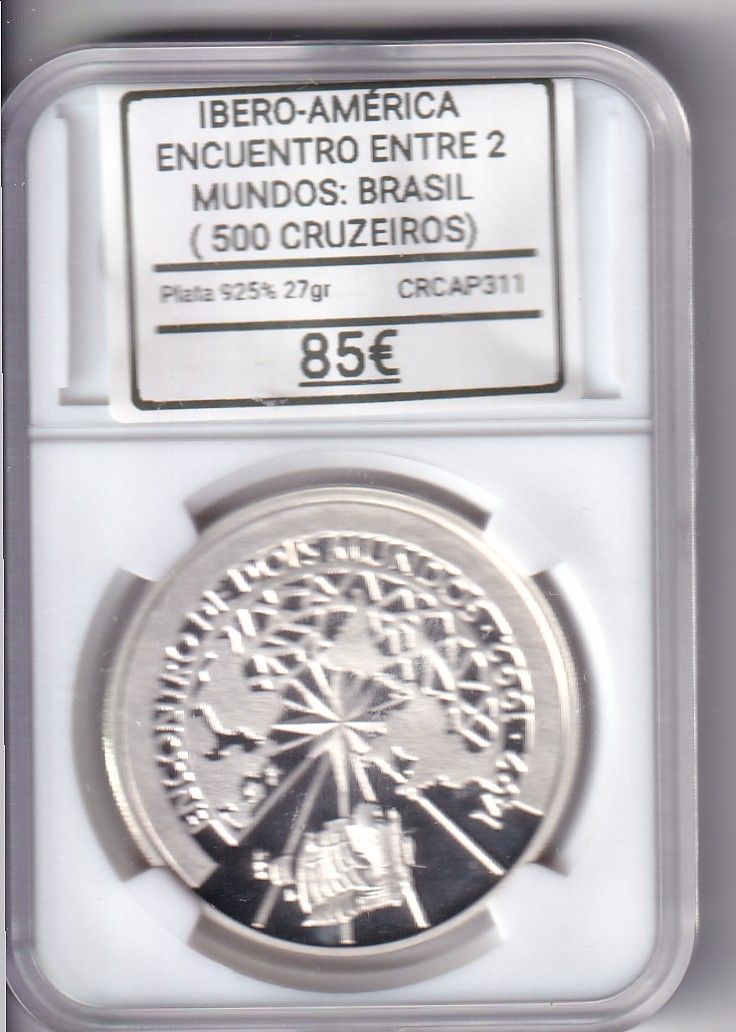 CRCAP311 CRCAP311 MONEDA IBERO-AMERICA ENCUENTRO ENTRE 2 MUNDOS BRASIL 500 CRUZEIROS 1991 - Imagen 1