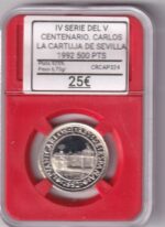 CRCAP324 MONEDA IV SERIE V CENTENARIO CARLOS I LA CARTUJA SEVILLA 500 PESETAS 1992