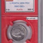 CRCAP332 MONEDA ALFONSO XIII 1 PESETA 1894 PGV RBO EBC+