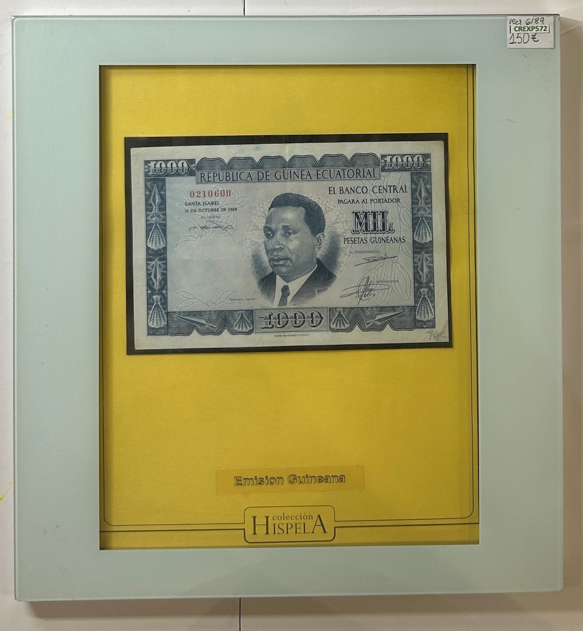 CREXP572 CREXP572 CUADRO CON BILLETE GUINEA ECUATORIAL 1000 PESETAS GUINEANAS - Imagen 1