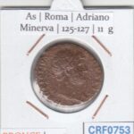 CRF0753 MONEDA ROMANA AS ROMA ADRIANO MINERVA 125-127