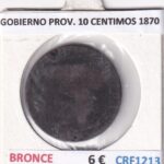CRF1213 MONEDA ESPAÑA GOBIERNO PROVISIONAL 10 CENTIMOS 1870