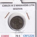 CRF1226 MONEDA ESPAÑA CARLOS III 2 MARAVEDIS 1774 SEGOVIA COBRE