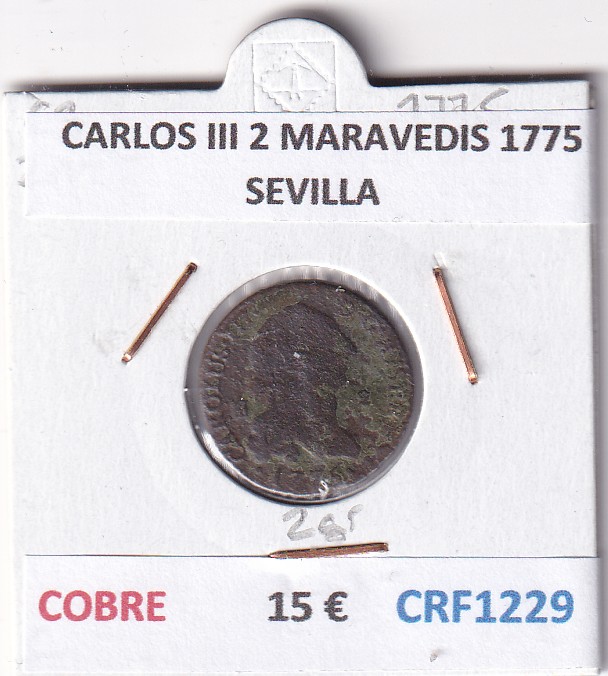 CRF1229 CRF1229 MONEDA ESPAÑA CARLOS III 2 MARAVEDIS 1775 SEVILLA COBRE - Imagen 1
