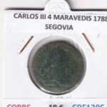 CRF1305 MONEDA ESPAÑA CARLOS III 4 MARAVEDIS 1788 SEGOVIA COBRE