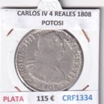 CRF1334 MONEDA ESPAÑA CARLOS IV 4 REALES 1808 POTOSI PLATA