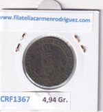 CRF1367 MONEDA ESPAÑA ISABEL II 2 1/2 CENTIMOS DE ESCUDO 1867 BARCELONA COBRE - Imagen 2