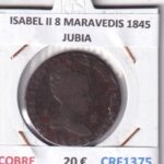 CRF1375 MONEDA ESPAÑA ISABEL II 8 MARAVEDIS 1845 JUBIA COBRE