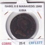 CRF1377 MONEDA ESPAÑA ISABEL II 8 MARAVEDIS 1848 JUBIA COBRE