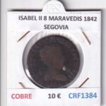CRF1384 MONEDA ESPAÑA ISABEL II 8 MARAVEDIS 1842 SEGOVIA COBRE