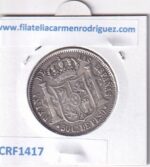 CRF1417 MONEDA ESPAÑA ISABEL II 50 CENTAVOS DE PESO 1868 MANILA PLATA - Imagen 2