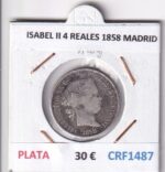 CRF1487 MONEDA ESPAÑA ISABEL II 4 REALES 1858 MADRID PLATA