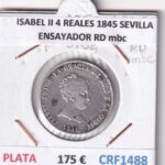 CRF1488 MONEDA ESPAÑA ISABEL II 4 REALES 1845 SEVILLA PLATA ENSAYADOR RD mbc