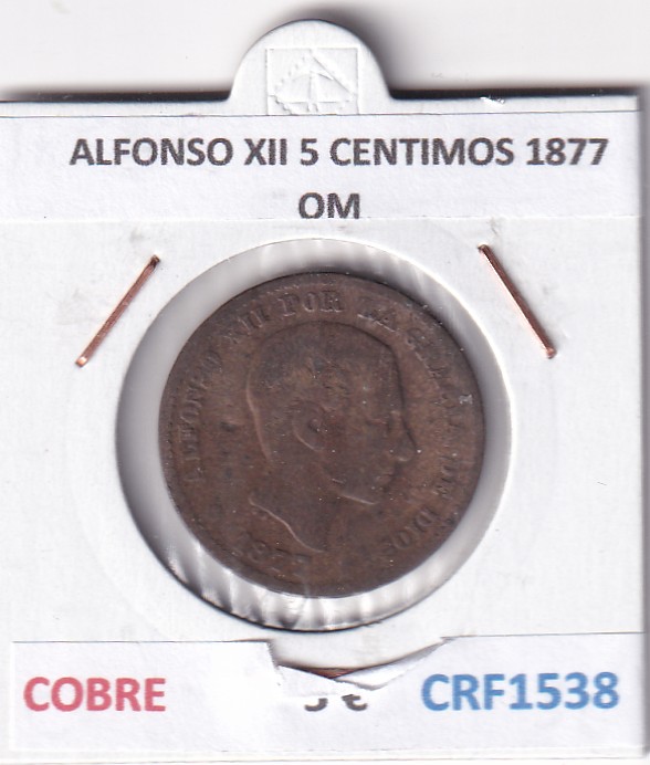 CRF1538 CRF1538 MONEDA ESPAÑA ALFONSO XII 5 CENTIMOS 1877 COBRE OM - Imagen 1