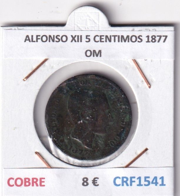 CRF1541 CRF1541 MONEDA ESPAÑA ALFONSO XII 5 CENTIMOS 1877 COBRE OM - Imagen 1
