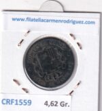 CRF1559 MONEDA ESPAÑA ALFONSO XII 5 CENTIMOS 1877 BARCELONA COBRE OM MBC- - Imagen 2