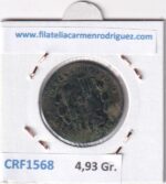 CRF1568 MONEDA ESPAÑA ALFONSO XII 5 CENTIMOS 1878 BARCELONA OM COBRE BC - Imagen 2