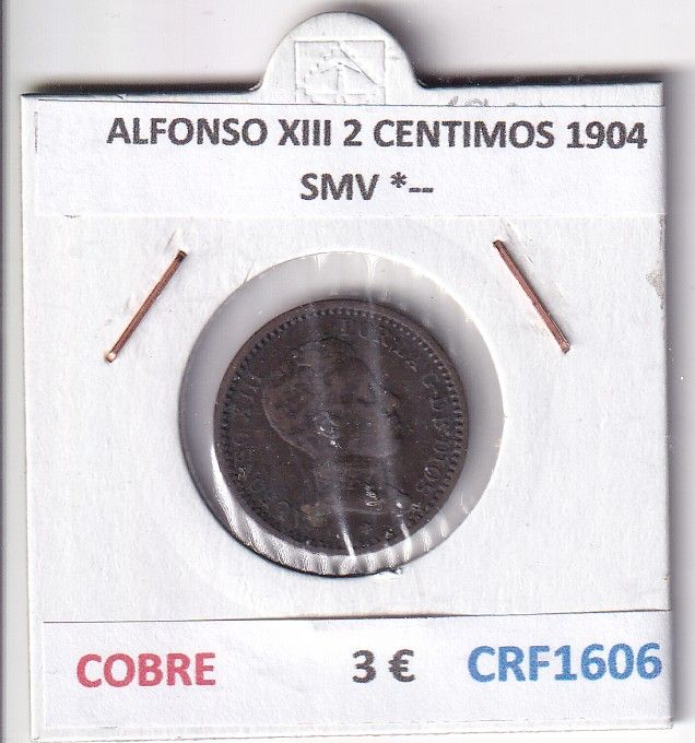 CRF1606 CRF1606 MONEDA ESPAÑA ALFONSO XIII 2 CENTIMOS 1904 SMV *-- COBRE - Imagen 1