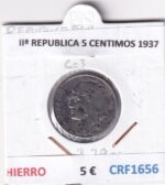CRF1656 MONEDA ESPAÑA IIª REPUBLICA 5 CENTIMOS 1937 HIERRO