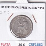 CRF1662 MONEDA ESPAÑA IIª REPUBLICA 1 PESETA 1937 *3*4 PLATA