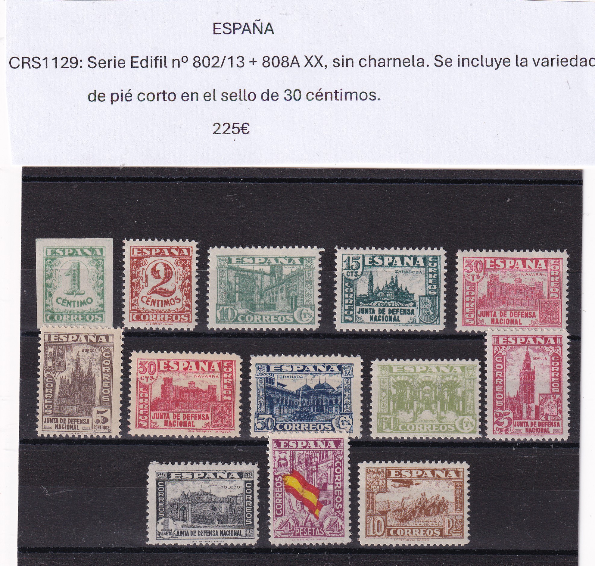 CRS1129 CRS1129 SELLOS ESPAÑA Nº CAT 802/13+ 808A XX SIN CHARNELA VER FOTOS - Imagen 1