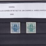 CRS1214 SELLOS ESPAÑA Nº NE 56/7 XX. SIN CHARNELA. AMBOS MARQUILLA “ROIG”