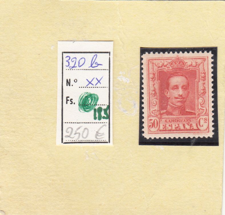 CRSE0185 CRSE0185 SELLO ESPAÑA Nº CAT Nº 320B XX VARIEDAD DE COLOR - Imagen 1