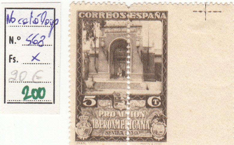 CRSE0200 CRSE0200 SELLO ESPAÑA Nº CAT Nº 568X DENTADO EN EL CENTRO - Imagen 1