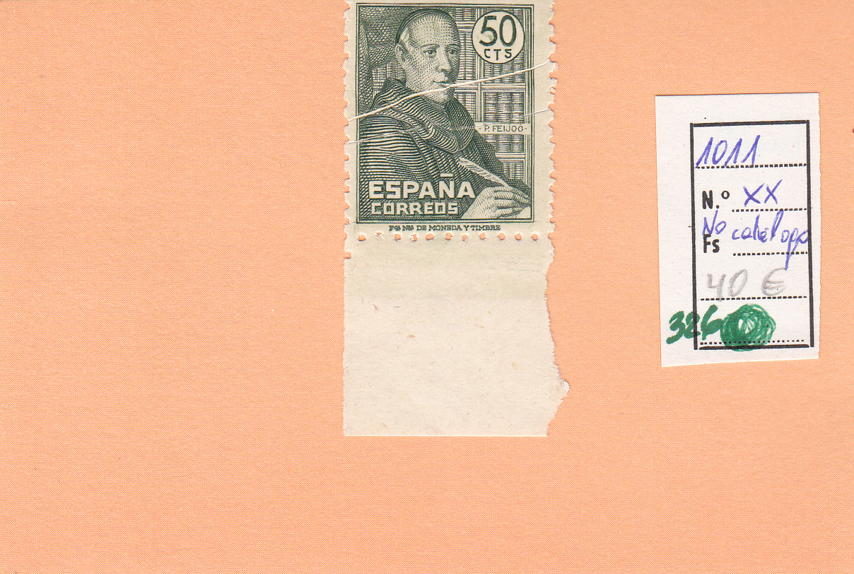 CRSE0326 CRSE0326 SELLO ESPAÑA Nº CAT Nº 1011 XX FUELLE - Imagen 1