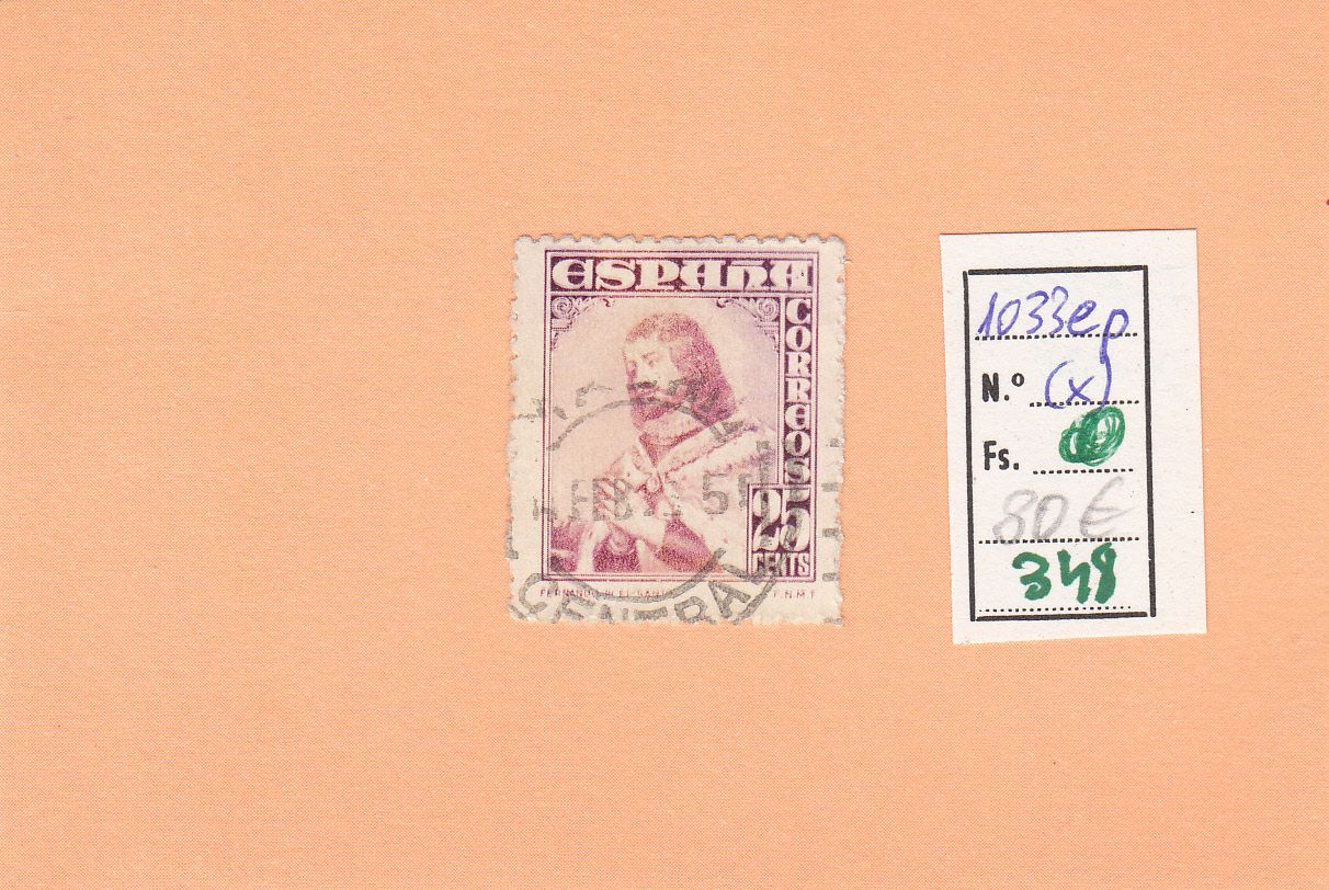 CRSE0348 CRSE0348 SELLO ESPAÑA Nº CAT Nº 1033EP IMPRESION PARCIAL - Imagen 1