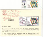 CRSE0374 SELLO ESPAÑA Nº CAT Nº 2989ID XX COLOR ROJO DESPLAZADO