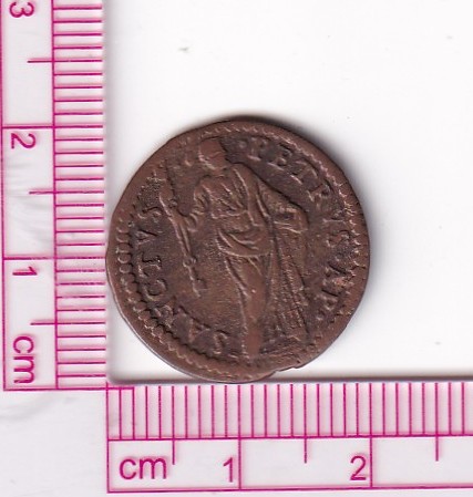 CR4761 CR4761 MONEDA VATICANO PAPA INOCENCIO XI GUBBIO 1 QUATTRINO 1676-1689 2,7 GR - Imagen 1