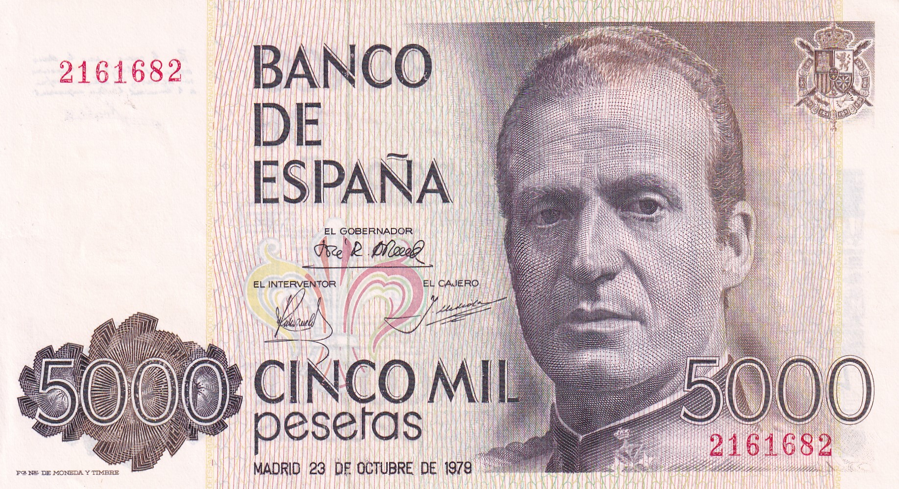 CRBS3125 CRBS3125 BILLETE ESPAÑA 5000 PESETAS 1979 SIN SERIE SIN CIRCULAR - Imagen 1