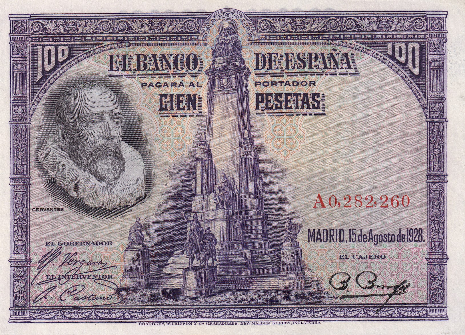 CRBS3241 CRBS3241 BILLETE ESPAÑA 100 PESETAS 1928 SERIE A S/C - Imagen 1