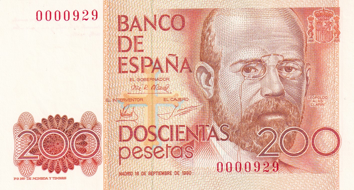 CRBS3303 CRBS3303 BILLETE ESPAÑA 200 PESETAS 1980 SIN SERIE NUMERACION MUY BAJA SIN CIRCULAR - Imagen 1
