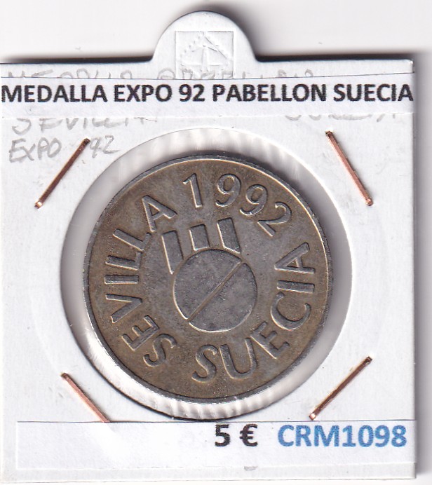 CRM1098 CRM1098 MEDALLA EXPO 92 PABELLON DE SUECIA - Imagen 1
