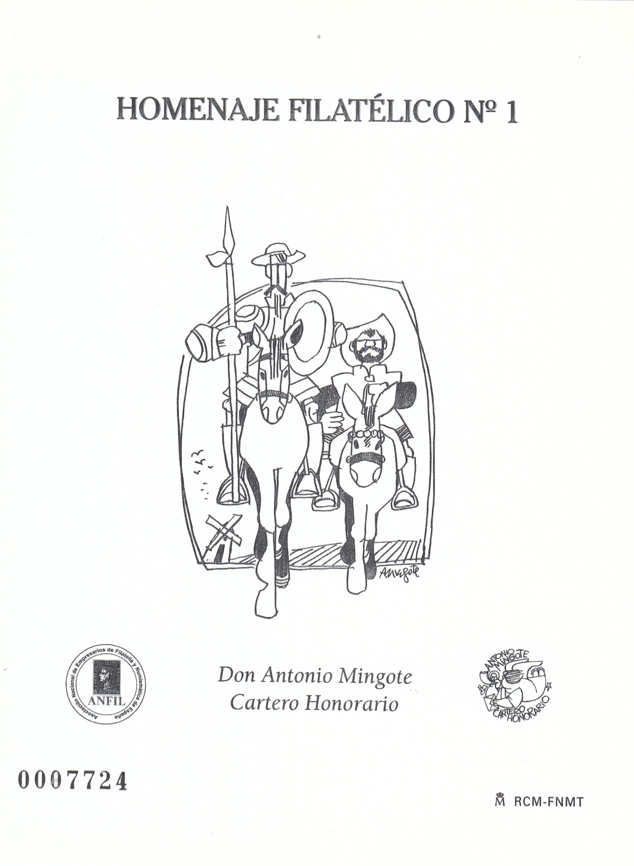 CRS1409 CRS1409 ESPAÑA HOMENAJE FILATELICO Nº 1. Antonio Mingote - Imagen 1
